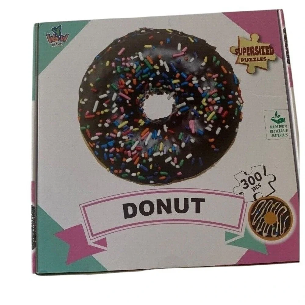 Donut Puzzle 300 Pieces Supersized‎ Unique Shape Challenge New!